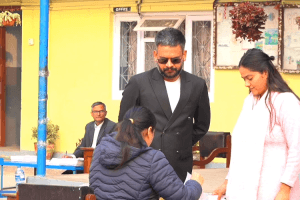 Balen Shah Casts Vote at Annapurna School Polling Center in Tinkune