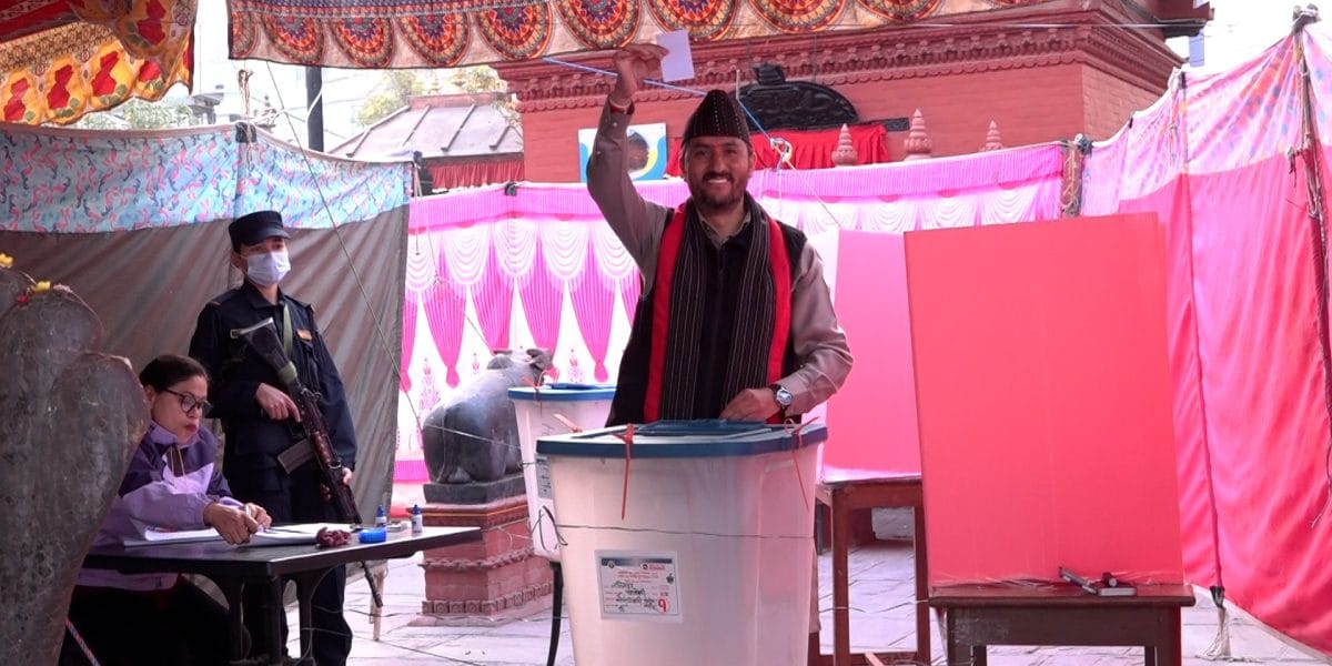 Jagdish Kharel Casts Vote in Lalitpur-2, Urges Citizens to Participate