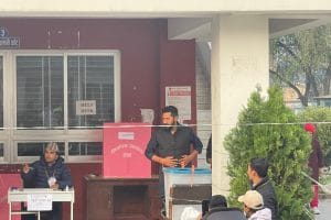 RSP Chairman Rabi Lamichhane Casts Vote in Kathmandu